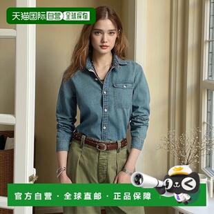 自营欧洲直邮RalphLauren拉夫劳伦 RRL棉质牛仔工作服衬衫