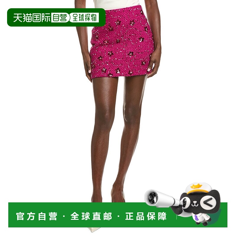 自营Endless Rose Sequins Wool-Blend Mini Skirt - pink 美国奥