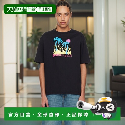 1h可退 香港直邮Palm Angels 棕榈天使 男士 黑色 Burning Oasi T