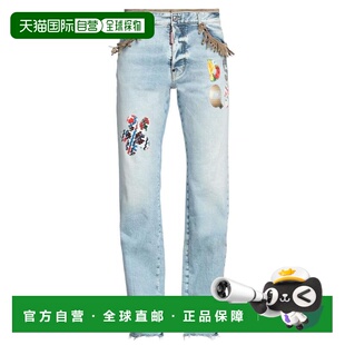 1h可退 【美国直邮】Dsquared2男士牛仔裤中腰直筒褪色水洗休闲时