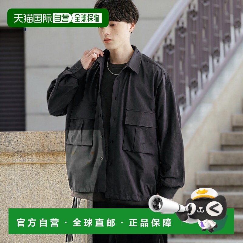 1h可退 日本直邮SENSE OF PLACE 男士点状网眼双口袋短款长袖衬衫