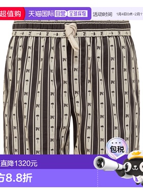 1h可退 香港直邮Palm Angels 棕榈天使 男士 条纹花押字短裤 PMCB