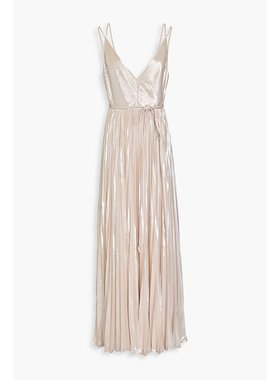 潮奢 HALSTON 候司顿传承 女士 Ace 褶裥金属感雪纺礼服 10111380