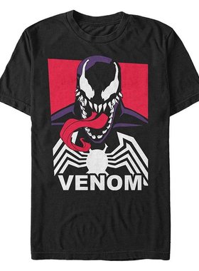 美国直邮Fifth Sun Marvel 男士漫画系列毒液三色徽标短袖 T 恤