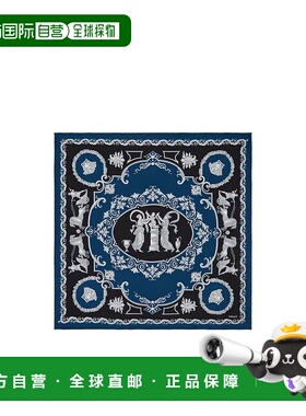 1h可退 香港直邮Versace 印花真丝斜纹方巾 10016001A16811