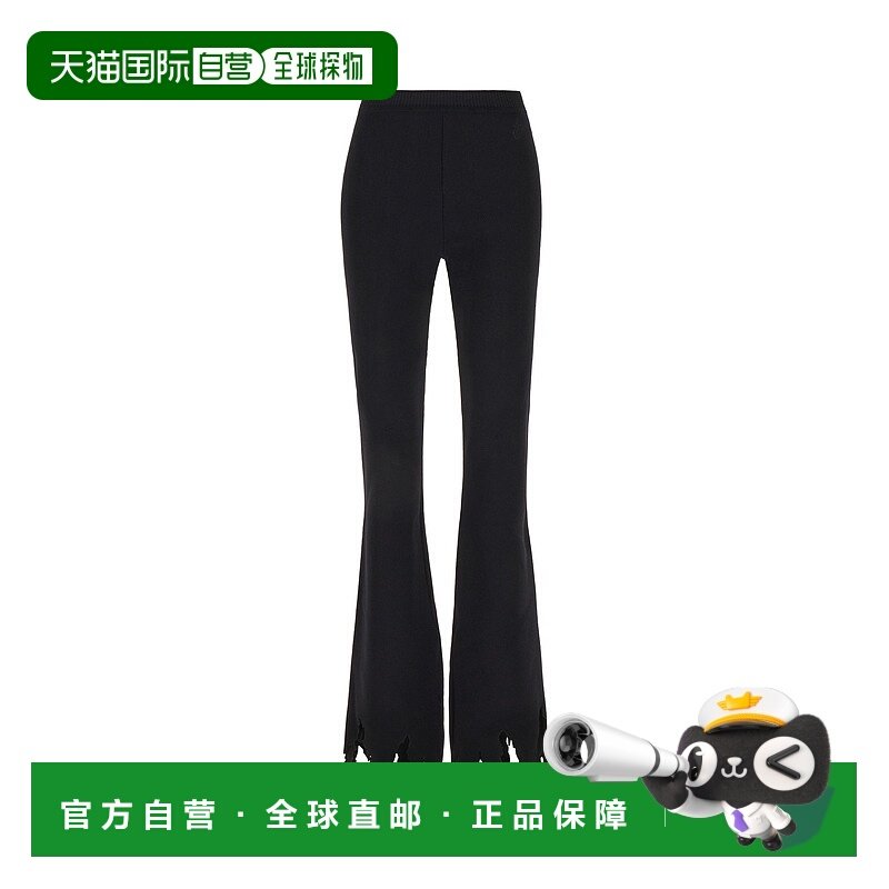 1h可退 香港直邮J.W. Anderson 女士 全新 黑色粘胶纤维混纺长裤