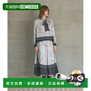 1h可退 日本直邮GRACE CLASS 女装巴黎丝巾印花不规则下摆半身裙