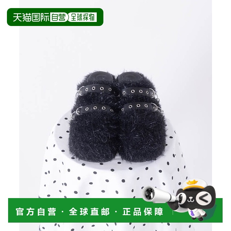 1h可退 日本直邮FickleBebe 女士 W带饰毛绒厚底拖鞋凉鞋 TL622X0