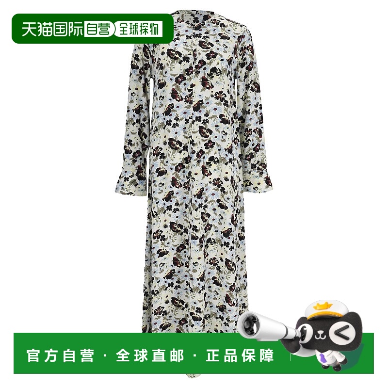 自营Ganni Crepe Maxi Dress in Floral Print Viscose - pattern