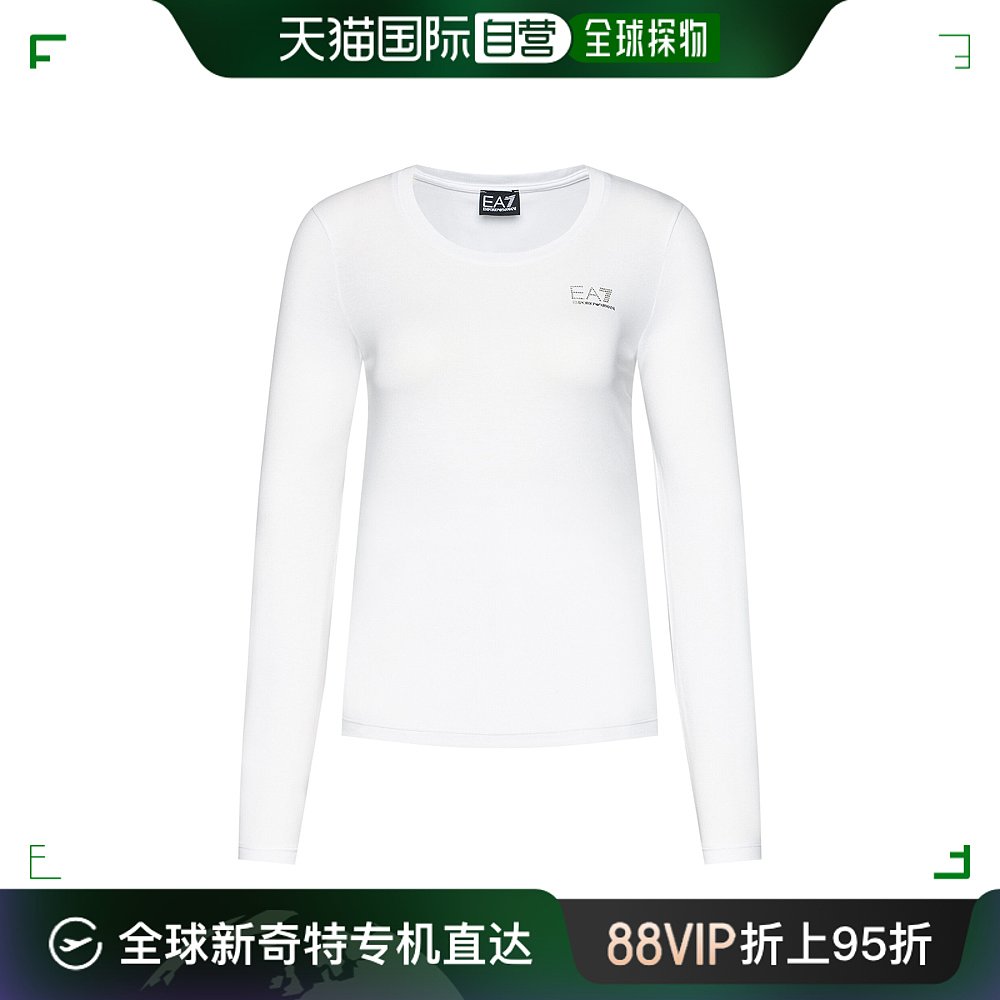 香港直邮EMPORIO ARMANI女士白色长袖T恤 6HTT04-TJ28Z-1100