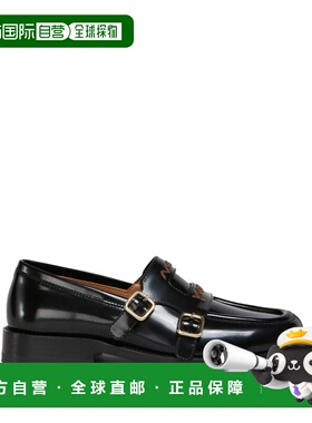 美国直邮MARNI - Women Double Buckle Leather Moccasin Shoes