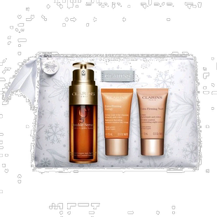 自营|Clarins娇韵诗护理套装双萃精华露+元气霜+晚安霜+包面部