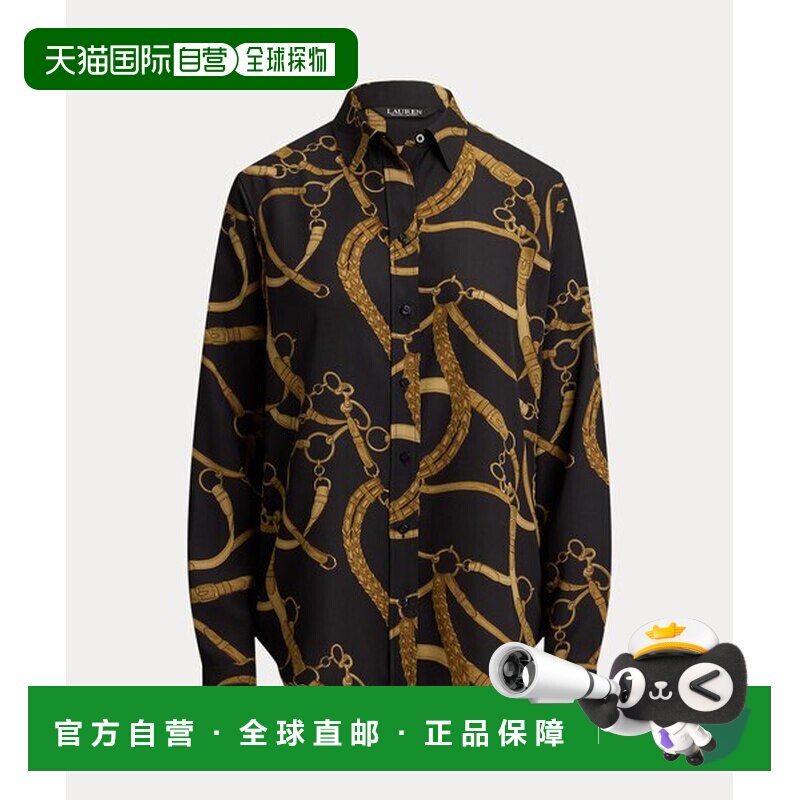 日本直邮Ralph Lauren 经典修身绉纱印花长袖衬衫腰带