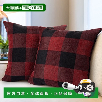 zulay kitchenPack of 2 Buffalo Plaid Throw Pillow Covers 16x