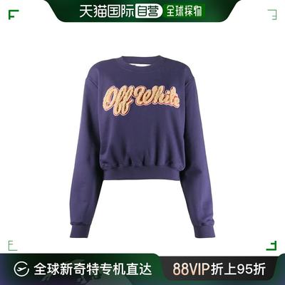 香港直邮OFF WHITE 女士深蓝色徽标运动衫 OWBA026E19F30094-32B4