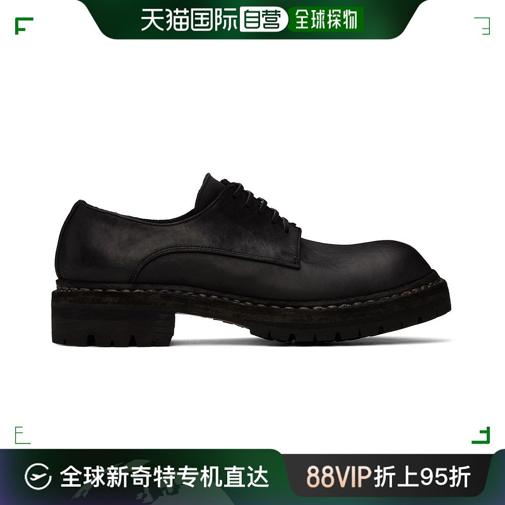 香港直邮潮奢 Guidi鬼帝男士黑色 GR02V德比鞋 GR02V