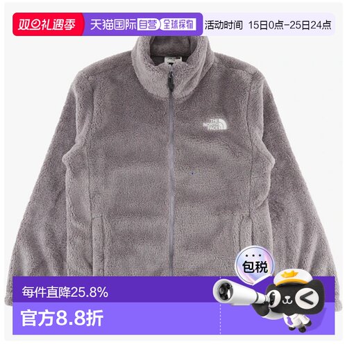 韩国直邮北面THE NORTH FACE Logo 拉链立领加绒长袖外套NJ4FR50