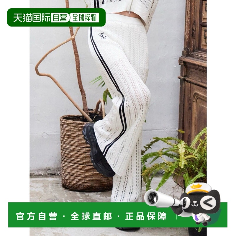1h可退 日本直邮EATME 女士透视编织条纹宽松针织长裤 3425207004