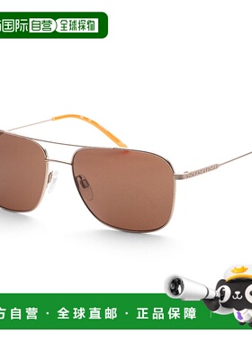 自营 DKNY男式58毫米金色霓虹橙色太阳镜-金色霓虹橙色 美国奥莱