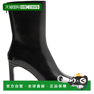 自营欧洲直邮Toteme Shoes女士黑色小牛皮高跟短靴