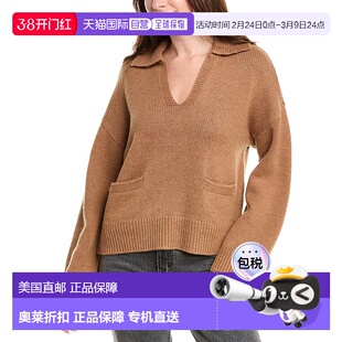 自营 rag & bone碎骨Danica羊毛和羊绒混纺翻领毛衣-棕色 美国奥