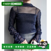 日本直邮sahara女装 亮片透视褶袖 上衣 1h可退 半透明设计 01TP166