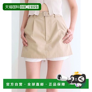 日本直邮MERCURYDUO ME2340EW025263 带腰带层叠迷你裙裤