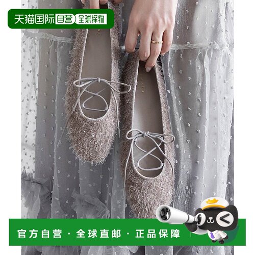 日本直邮RANDA 系带平底女鞋 芭蕾舞鞋黑色平底鞋 RA041BW016758