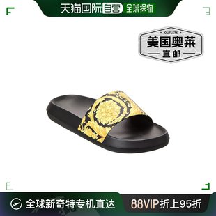 黑色 versace Barocco拖鞋 直发 范思哲 美国奥莱