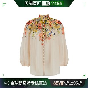 Floreal 香港直邮潮奢 女士 白色印花亚麻布衫 ZIMMERMANN 8304TR