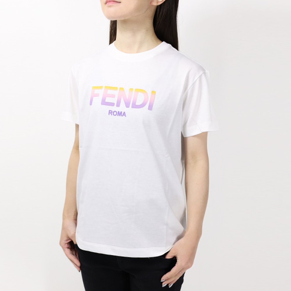 日本直邮 FENDI  T恤 T恤短袖圆领棉质儿童女孩成人 JFI2617AJ