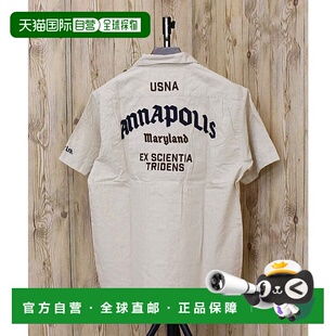 日本直邮AVIREX 安纳波利斯半袖刺绣军事风男士工作衬衫 [AV1129E