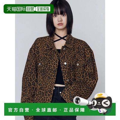 1h可退 日本直邮EMODA 女装 oversize盒型宽松豹纹夹克外套 04255