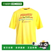 香港直邮潮奢 T恤 Dsquared2 1h可退 二次方 男士 yellow黄色 舒
