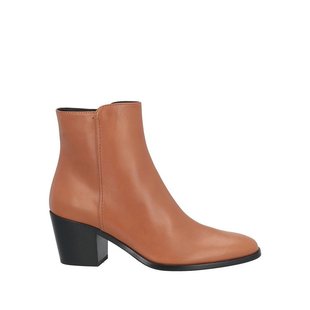 17865592NG 小牛皮真皮无贴花圆头古巴跟踝靴女鞋 美国直邮TOD