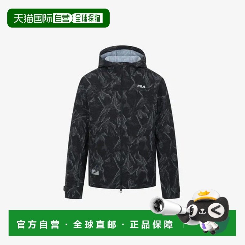 韩国直邮FILA 车轮风衣 KQC FS2JKG3206U-BKP 季节图案连帽风衣