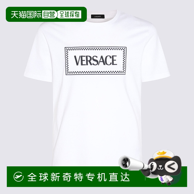 1h可退 香港直邮VERSACE 女士T恤 10118821A085732W020 AW2024 白