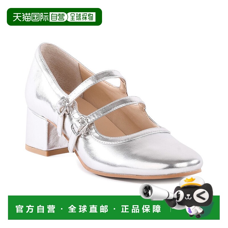 自营 seychelles塞舌尔Gatsby皮革泵-银色 美国奥莱直发女鞋