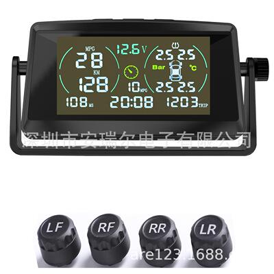 太阳能胎压监测器多功能胎压监测车速油耗多功能行车电脑TPMS胎压