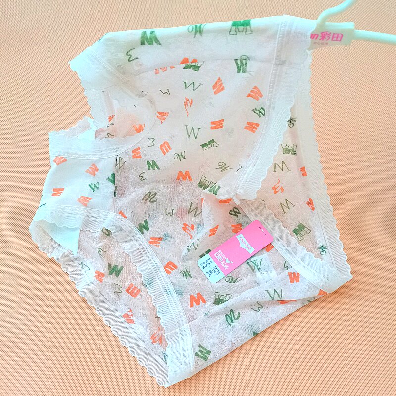 彩田内裤女正品夏薄款高腰蕾丝32228冰丝凉性感32227少女纯欲网纱