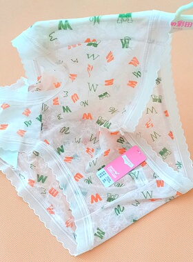 彩田内裤女正品夏薄款高腰蕾丝32228冰丝凉性感32227少女纯欲网纱