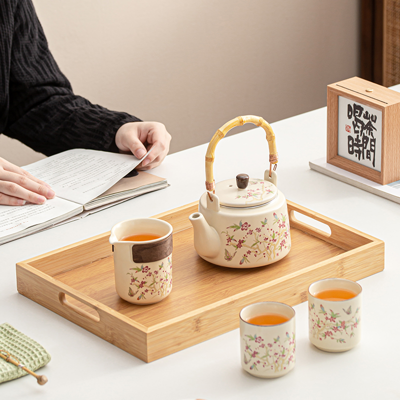 提梁壶功夫茶具套组家用客厅中式不烫手茶水分离泡茶专用茶壶茶杯