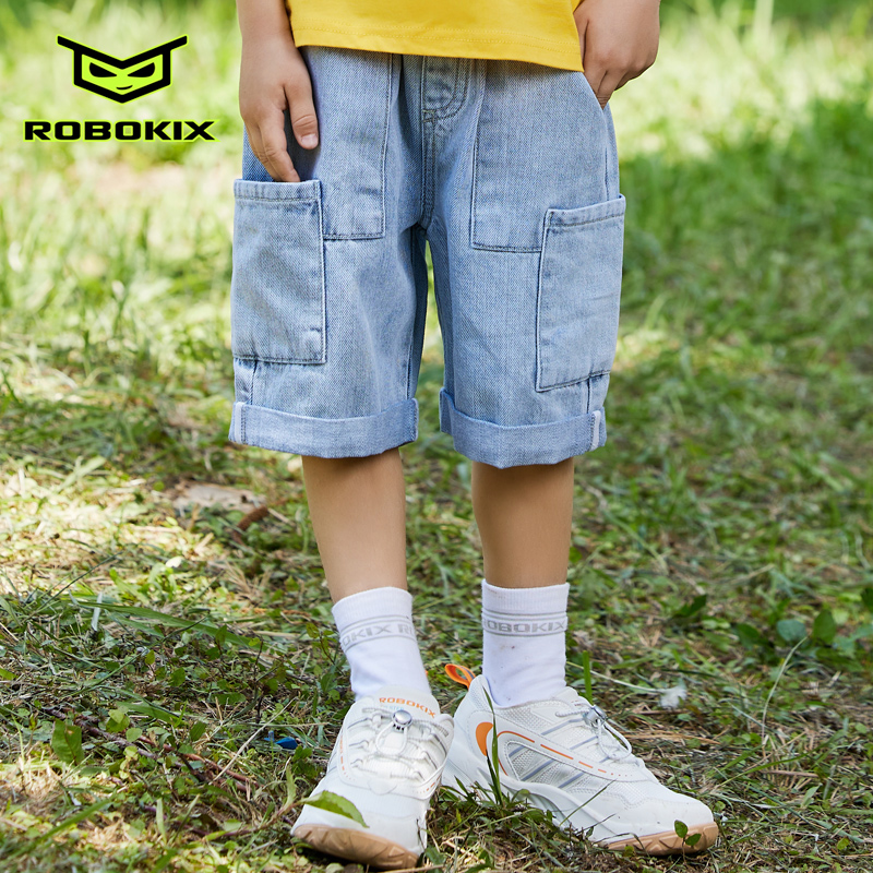 ROBOKIX短裤水洗牛仔全棉面料