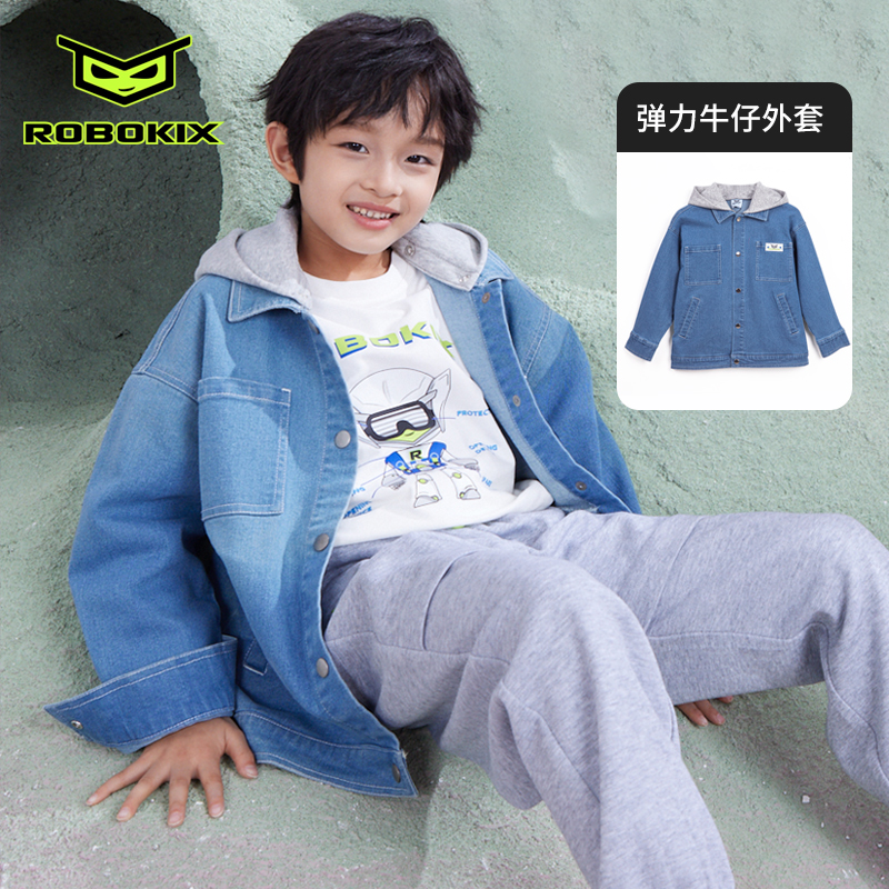 牛仔连帽外套柔软有弹力