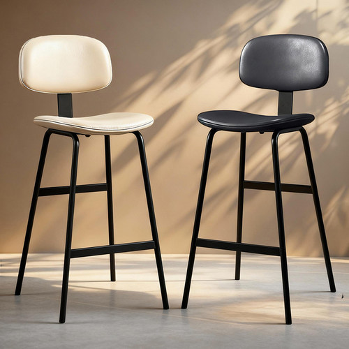 工业风软包靠背高脚凳