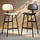 工业风软包靠背高脚凳铁艺吧台椅简约现代家用吧台凳酒吧椅高椅子