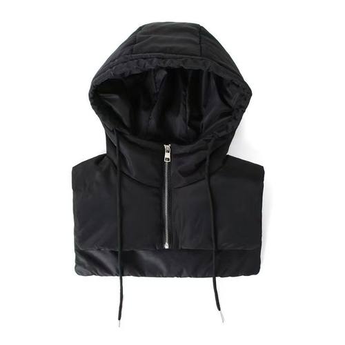 帽子大衣假领羽绒时尚加厚保暖骑行防风男女户外同款防寒包头