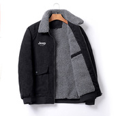 加绒加厚羊羔绒冬季 单衣翻领夹克外套 春秋款 新款 棉衣防风保暖男装