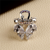 韩国蝴蝶小号抓夹女气质刘海水钻顶夹可爱个性 镶钻发抓发夹子