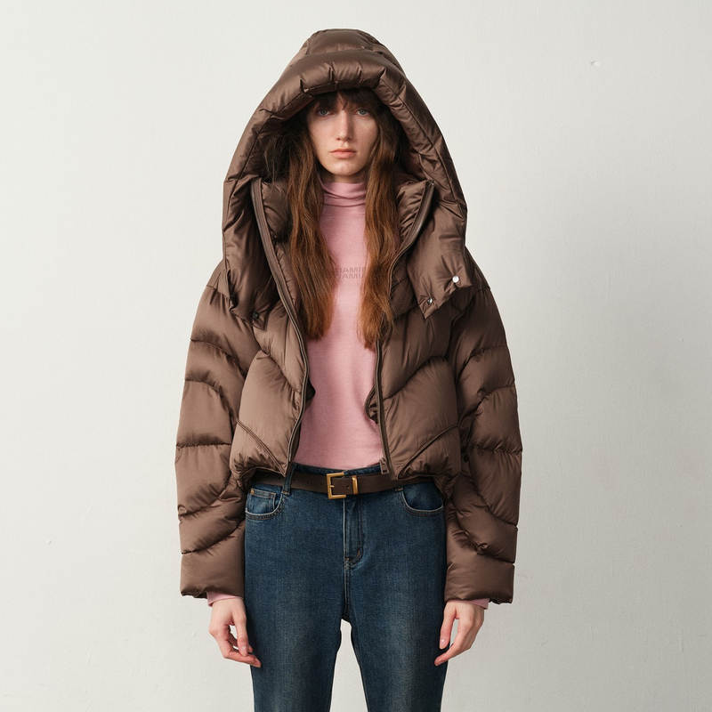 uti尤缇2025冬季新款 宽松连帽短款羽绒服女鸭绒外套UK450626209